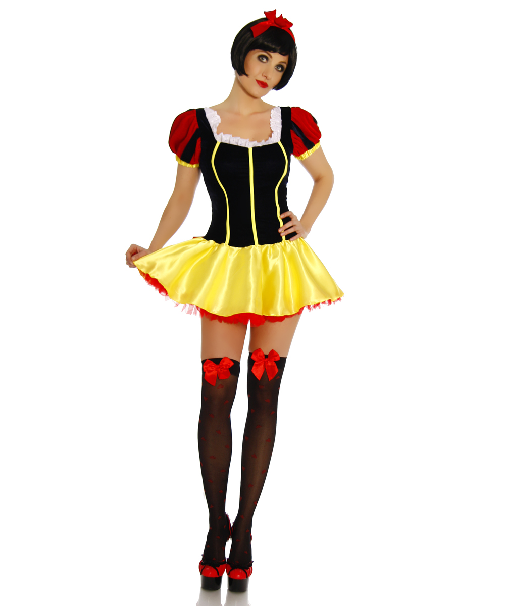 Costume Donna Biancaneve Carnevale Halloween Blu Giallo 11245